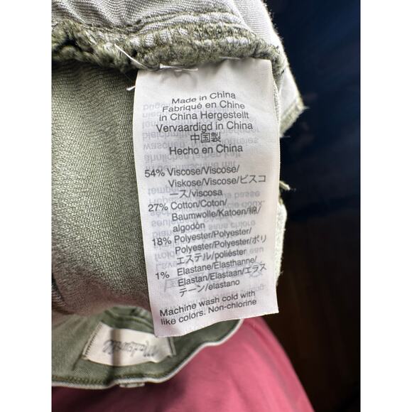 Madewell 26P Mid-Rise Skinny Cropped Jeans Button Front Stretch Denim Army Green - Picture 9 of 9